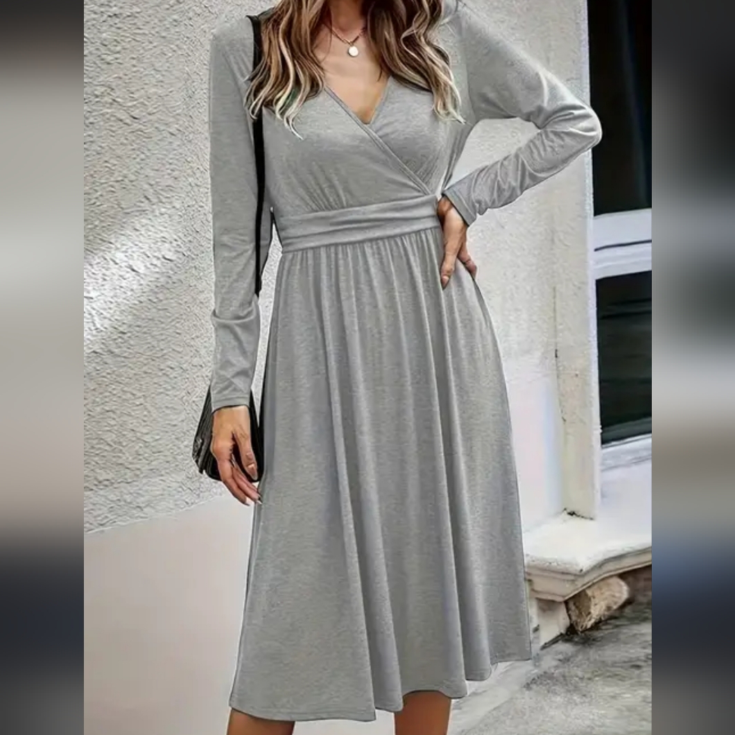 Ouges Long Sleeve Cotton Dress W/ Pockets